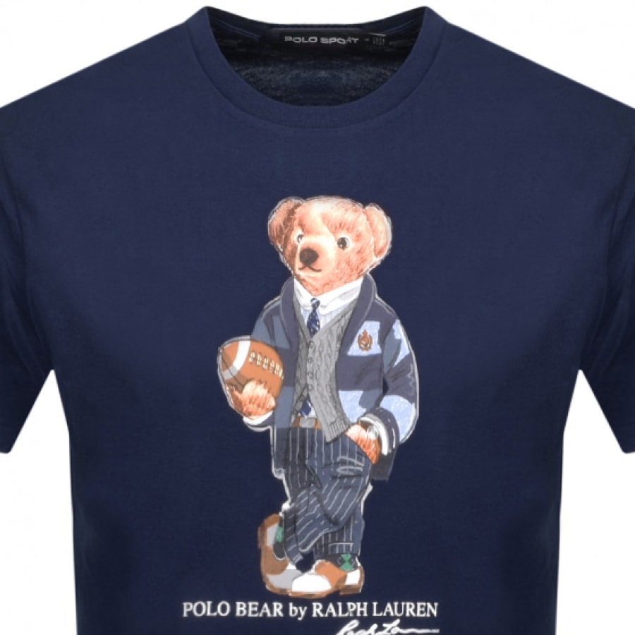 Alternative Image for ProductRalph Lauren Crew Neck Bear T Shirt Navy2